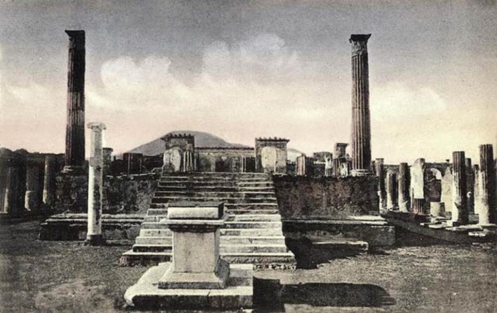 VII.7.32 Pompeii. Old photograph. Looking north towards altar and podium.
Photo courtesy of Rick Bauer.