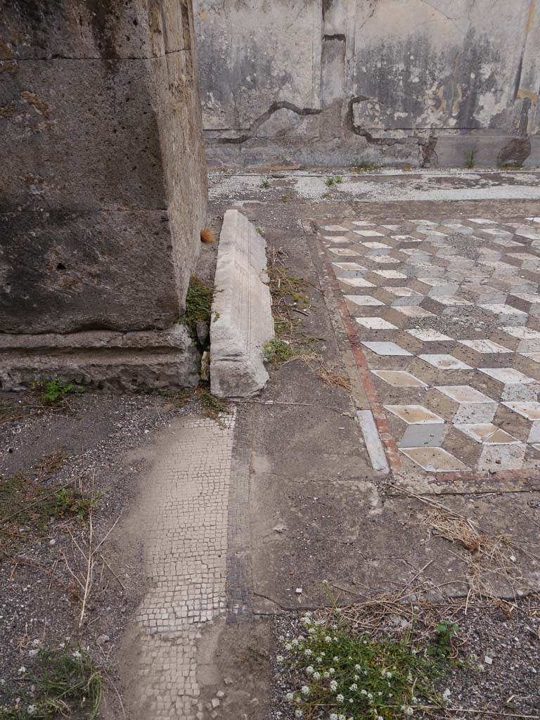 VII.7.32 Pompeii. September 2018. Looking east along flooring on south side of altar.
Foto Anne Kleineberg, ERC Grant 681269 DÉCOR.