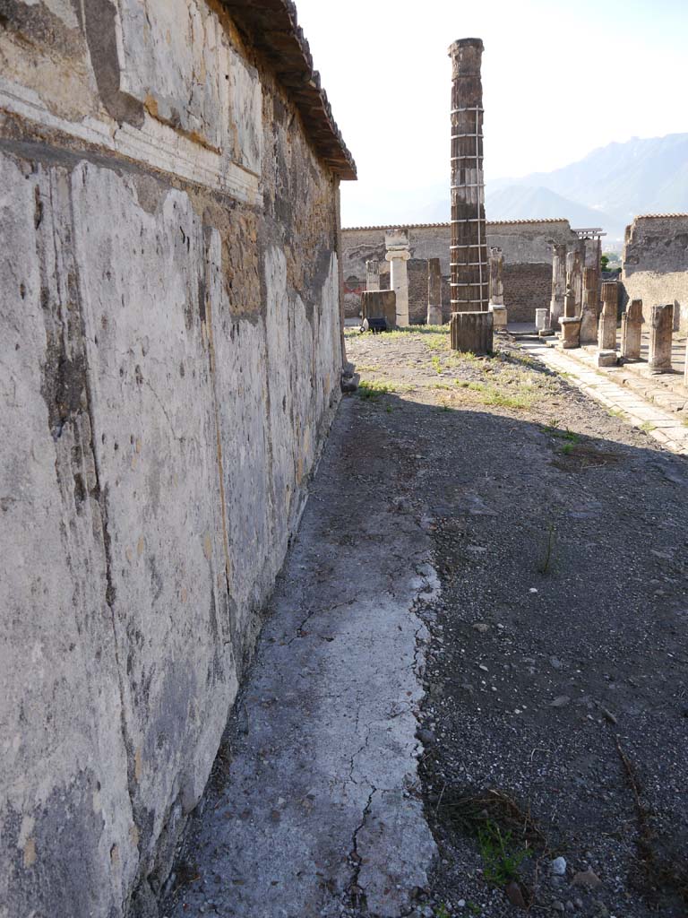 VII.7.32, Pompeii. September 2018. Looking south along exterior west side of cella.
Foto Anne Kleineberg, ERC Grant 681269 DÉCOR.