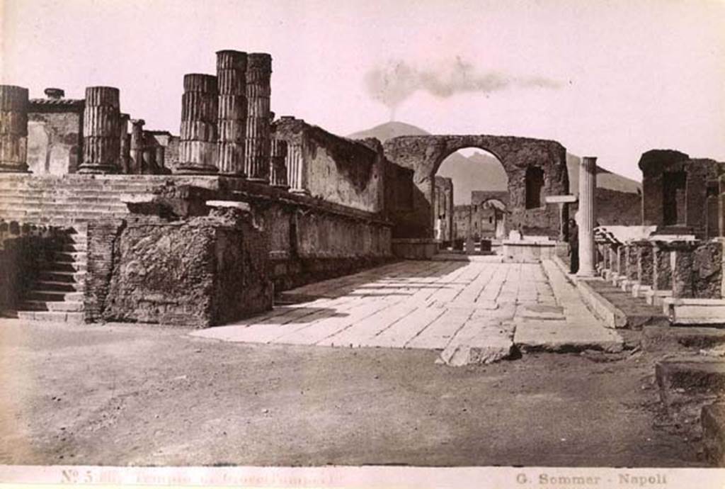 VII.8 Pompeii Forum. 1870s photo by Sommer. Looking north along east side. Photo courtesy of Rick Bauer.