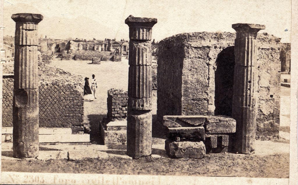 VII.8 Pompeii Forum. Between 1867 and 1874.
Looking north from south side. Photo by Sommer and Behles number 2303. Photo courtesy of Charles Marty.