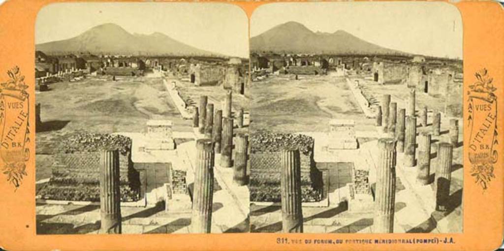 VII.8 Pompeii Forum. Undated stereoview. Looking north from south-east corner. Photo courtesy of Rick Bauer.