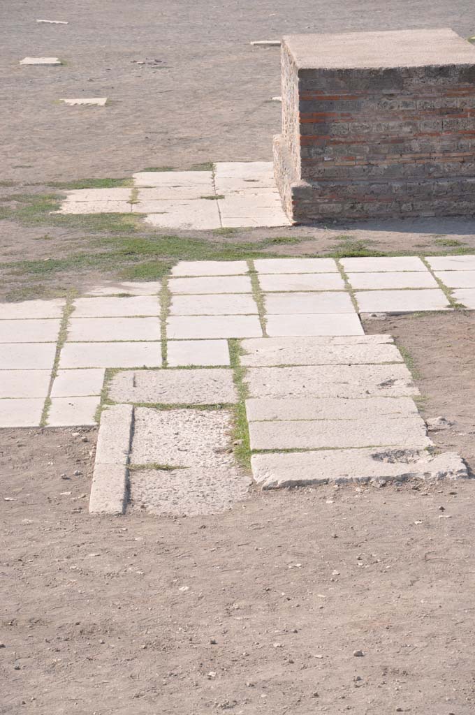 VII.8.00 Pompeii Forum. July 2017. Detail of Forum paving, looking south.
Foto Anne Kleineberg, ERC Grant 681269 DÉCOR.