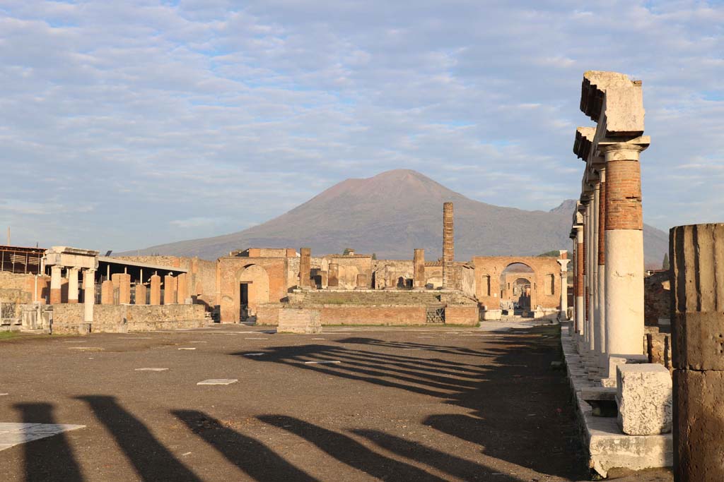 VII.8 Pompeii Forum. December 2018. Looking towards north-west corner and north side. Photo courtesy of Aude Durand.