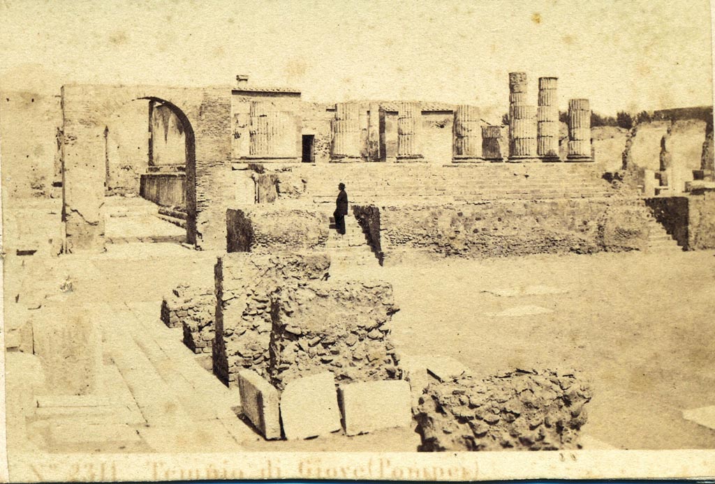 VII.8.1 Pompeii. Between 1867 and 1874. Temple of Jupiter and Arch of Augustus in Forum NW corner.
Photo by Sommer and Behles numbered 2311. Photo courtesy of Charles Marty.