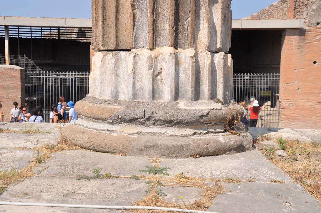 VII.8.01 Pompeii. July 2017. Detail of column at west end, looking west
Foto Anne Kleineberg, ERC Grant 681269 DÉCOR.