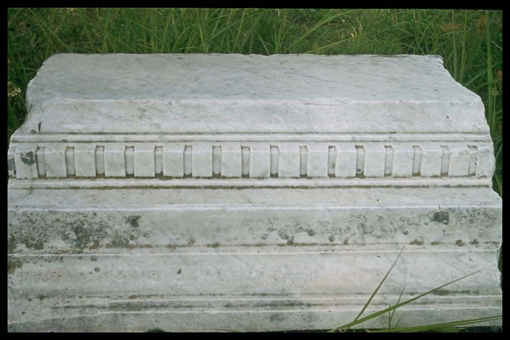 VII.9.1 Pompeii. Architectural marble on ground.
Photographed 1970-79 by Günther Einhorn, picture courtesy of his son Ralf Einhorn.