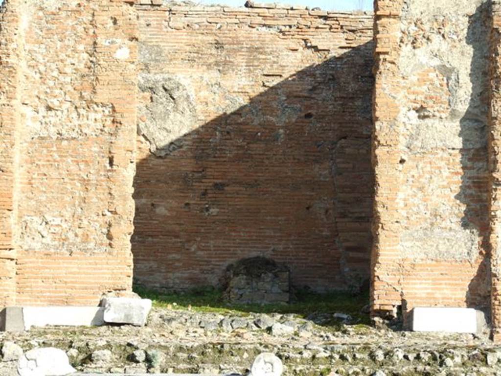 VII.9.2 Pompeii. September 2005. Temple Cella with remains of pedestal.