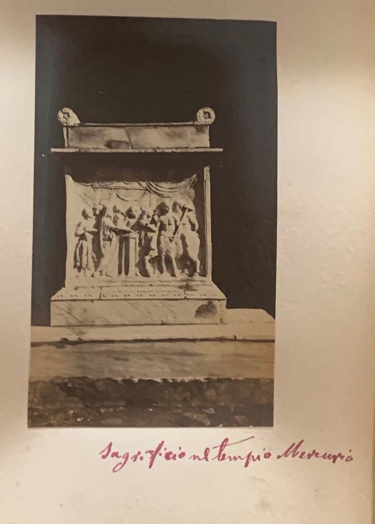 VII.9.2 Pompeii. From an Album c. 1875-1885. West side of altar.
Photo courtesy of Rick Bauer.