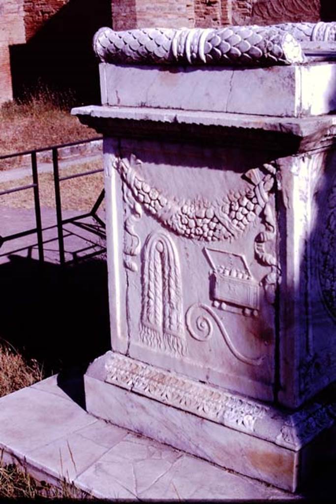 VII.9.2 Pompeii. 1966. South side of altar. Photo by Stanley A. Jashemski.
Source: The Wilhelmina and Stanley A. Jashemski archive in the University of Maryland Library, Special Collections (See collection page) and made available under the Creative Commons Attribution-Non Commercial License v.4. See Licence and use details.
J66f0539