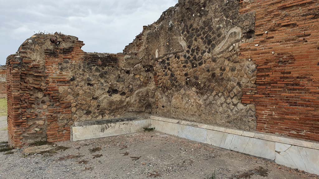 VII.9.2 Pompeii. August 2021. Looking north at marble veneer on north side of entrance doorway.
Foto Annette Haug, ERC Grant 681269 DÉCOR