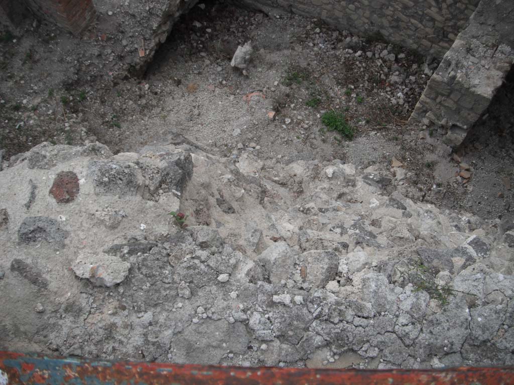 VII.16.17 Pompeii. June 2012. 
Looking north from top of wall on north side of Vicolo dei Soprastanti. Photo courtesy of Ivo van der Graaff.
