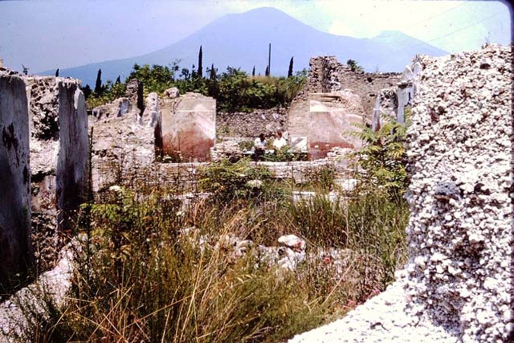 VII.16.22 Pompeii. 1964. Looking north, from a large room across the stately oecus, towards the courtyard with the atrium at its rear. Photo by Stanley A. Jashemski.
Source: The Wilhelmina and Stanley A. Jashemski archive in the University of Maryland Library, Special Collections (See collection page) and made available under the Creative Commons Attribution-Non Commercial License v.4. See Licence and use details.
J64f2033