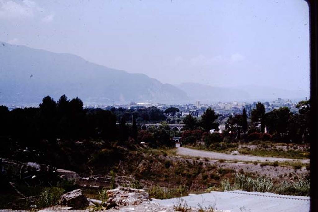 VII.16.17-22 Pompeii. 1964.
View from the rear of House of Fabius Rufus, looking south-west across the Sarno plain.
Photo by Stanley A. Jashemski.
Source: The Wilhelmina and Stanley A. Jashemski archive in the University of Maryland Library, Special Collections (See collection page) and made available under the Creative Commons Attribution-Non Commercial License v.4. See Licence and use details.
J64f2022