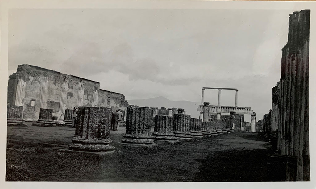 VIII.1.1 Pompeii. 1937. Basilica, looking north-east from west end of south corridor.
Photo courtesy of Rick Bauer