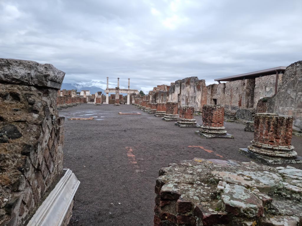 VIII.1.1 Pompeii. January 2023. Looking east along main central room, from west end. Photo courtesy of Miriam Colomer.