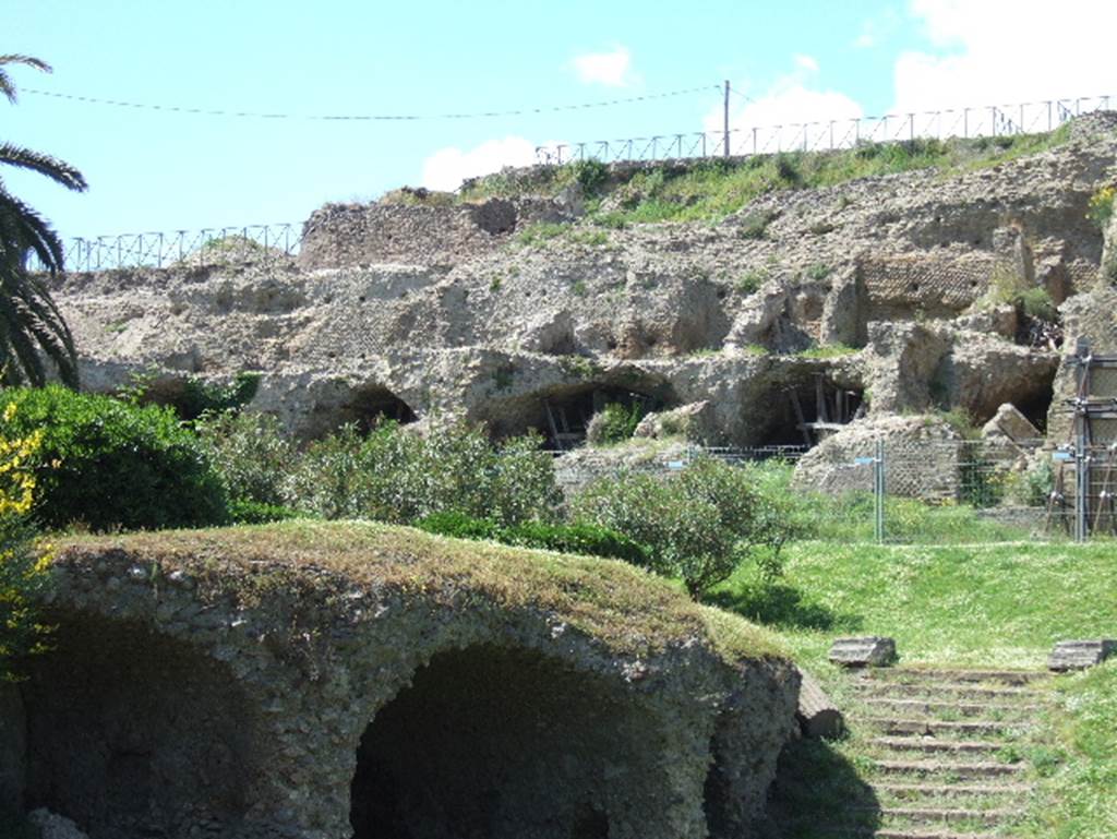 VIII.1.3 Pompeii. May 2006. Looking north-west at rear of Temple of Venus.