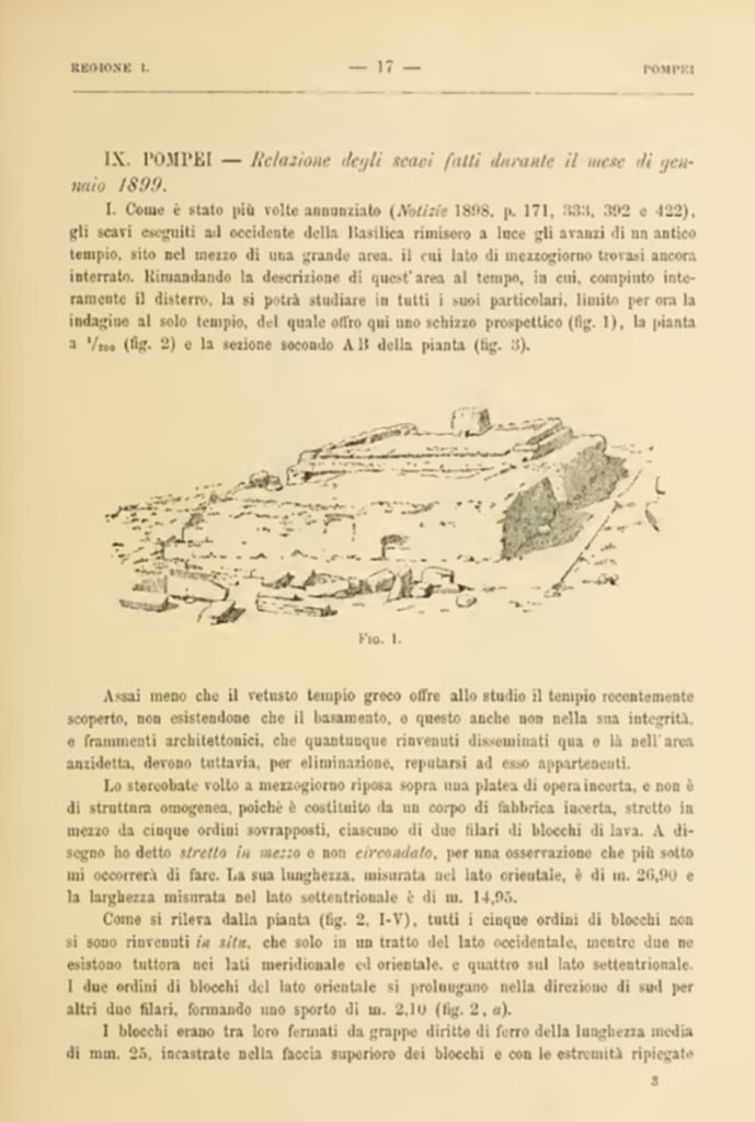 VIII.1.3 Pompeii. Notizie degli Scavi di Antichità, 1899, Page 17.