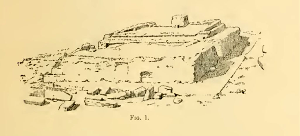VIII.1.3 Pompeii. Perspective sketch. Notizie degli Scavi di Antichità, 1899, Page 17, fig. 1.