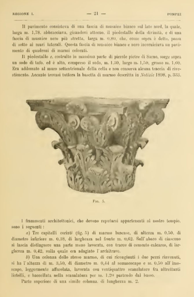 VIII.1.3 Pompeii. Notizie degli Scavi di Antichità, 1899, Page 21.