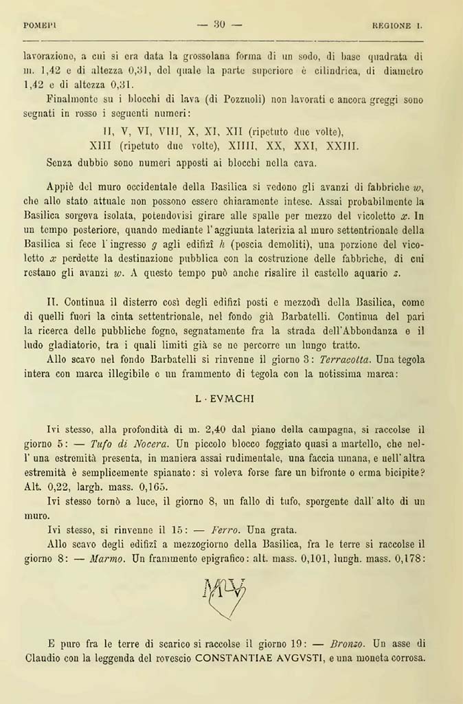 VIII.1.3 Pompeii. Notizie degli Scavi di Antichità, 1900, Page 30.