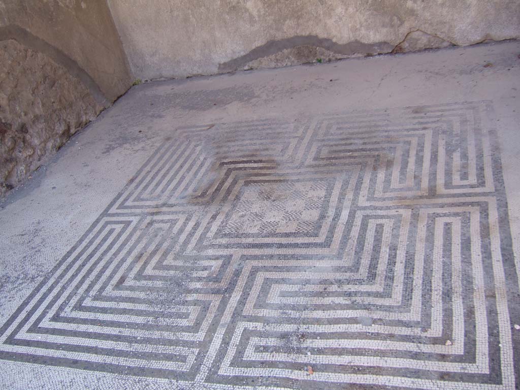 VIII.2.16 Pompeii. September 2005. Ala on south side of atrium with Labyrinth mosaic floor.
This floor was identical to the one in the ala on the north side but was better preserved.