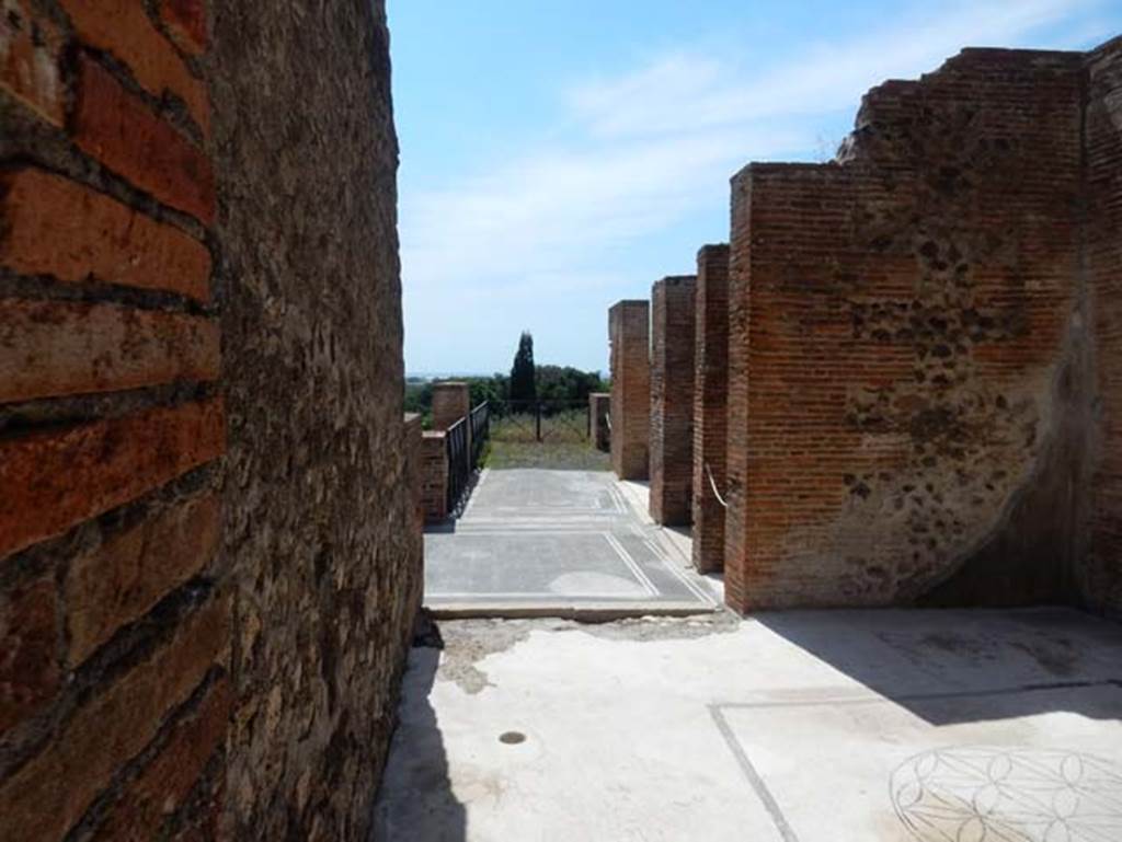 VIII.2.16 Pompeii. May 2018. Looking west across north portico, from triclinium in north-west corner of atrium.
Photo courtesy of Buzz Ferebee.