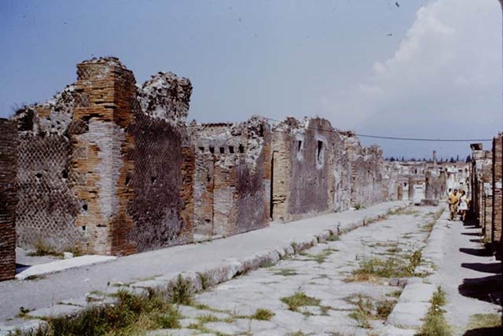 VIII.2.16 Pompeii, on left with white marble sill. 1968.
Looking north along Via delle Scuole, looking north. Photo by Stanley A. Jashemski.
Source: The Wilhelmina and Stanley A. Jashemski archive in the University of Maryland Library, Special Collections (See collection page) and made available under the Creative Commons Attribution-Non-Commercial License v.4. See Licence and use details.
J68f1232