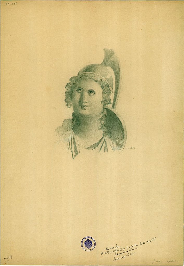 VIII.2.39 Pompeii. Sketch by G Discanno, seen on the rear wall of room f.
DAIR 83.176. Photo © Deutsches Archäologisches Institut, Abteilung Rom, Arkiv.