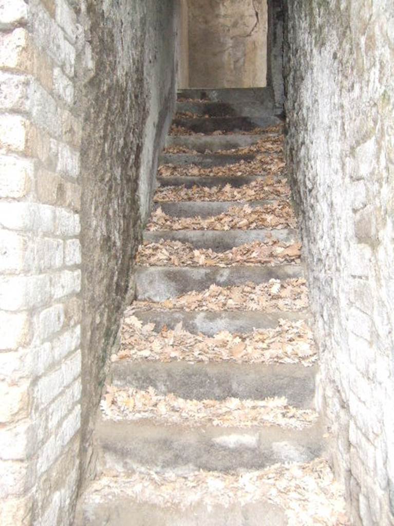 VIII.2.39 Pompeii. May 2006. Steps up from first lower floor. .