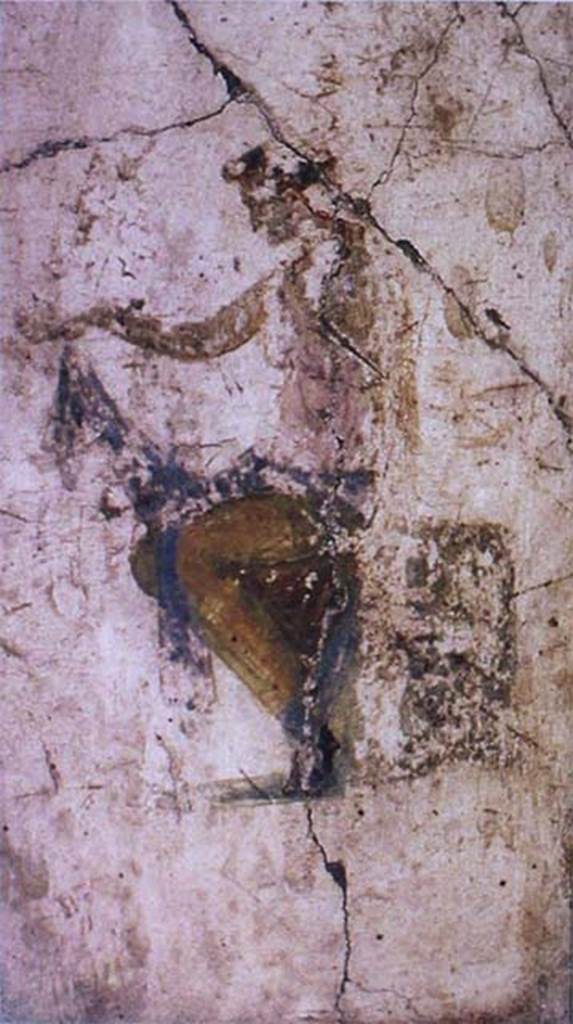 VIII.2.39 Pompeii. Room l on first lower floor. Painted panel from a cubiculum decorated in the Third style.
A seated female figure, intently tying thin threads or bandages for a sacred rite or for a spell of love.
Now in Naples Archaeological Museum. Inventory number 9526.
See Carratelli, G. P., 1990-2003. Pompei: Pitture e Mosaici. Vol. VIII. Roma: Istituto della enciclopedia italiana, p. 344-5.