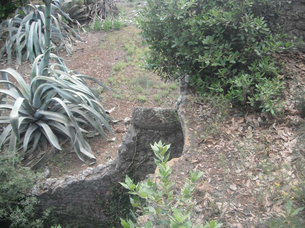 VIII.2.39, Pompeii. May 2011.
Looking south-west towards detail of area on top of lower floor of house. Photo courtesy of Ivo van der Graaff.
