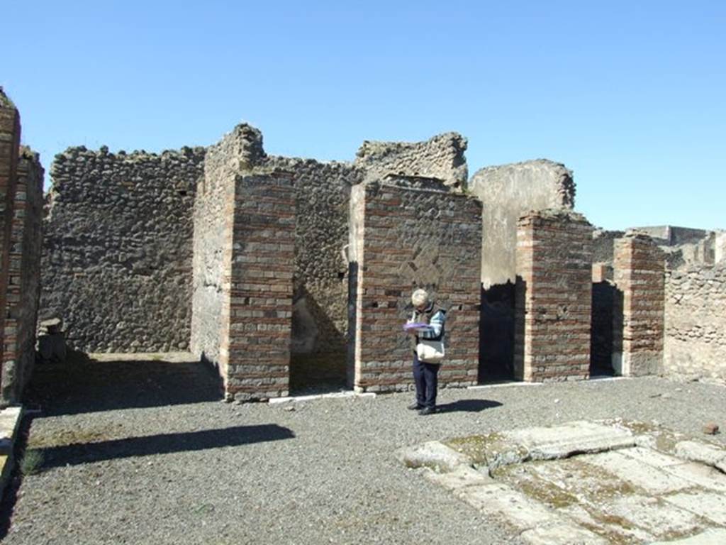 VIII.5.28 Pompeii. March 2009. Looking west across Room 1, Atrium, towards Rooms 6, 7, 8 and 9.