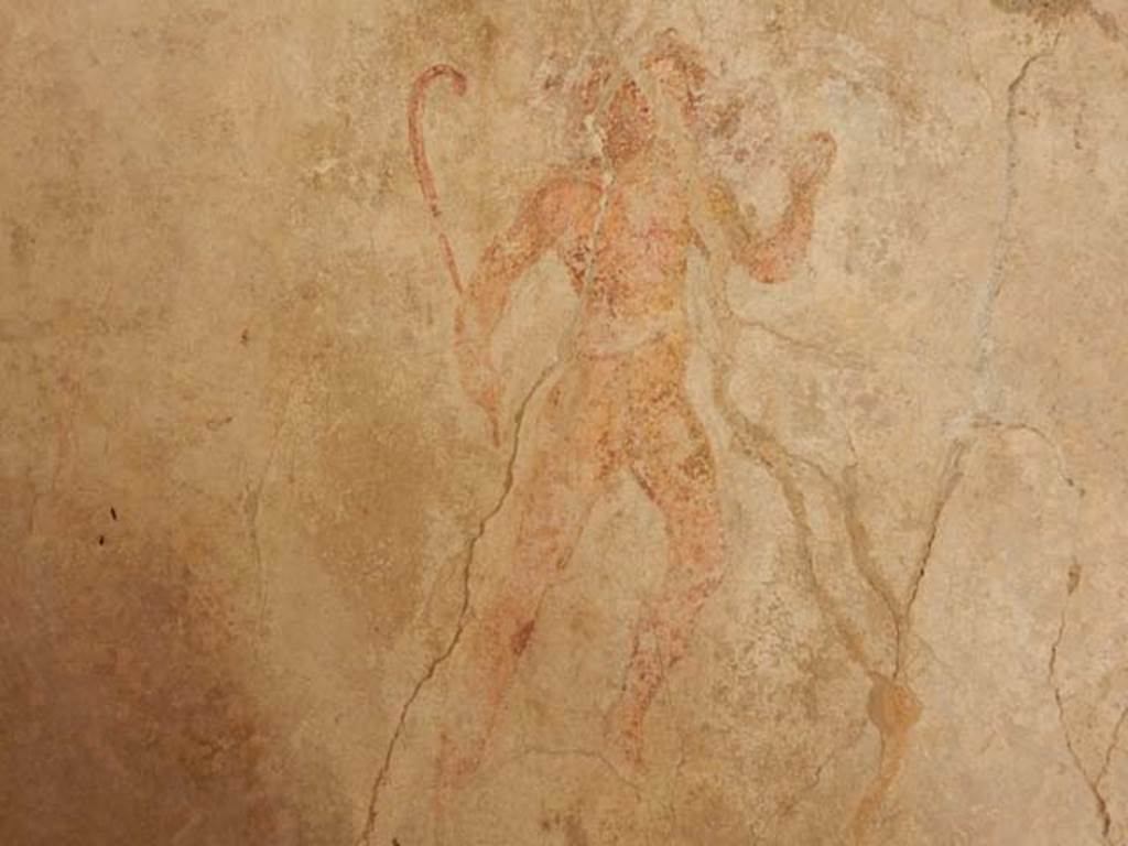 IX.3.5 Pompeii. May 2015. Room 15, painted figure from east end of south wall.
Photo courtesy of Buzz Ferebee.