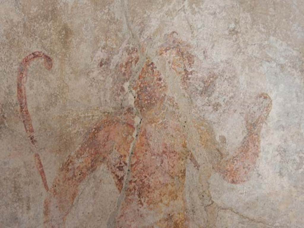 IX.3.5 Pompeii. May 2015. Room 15, detail of painted figure from east end of south wall. Photo courtesy of Buzz Ferebee.