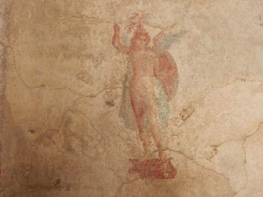 IX.3.5 Pompeii. May 2015. Room 16, painted figure from east side of south wall.
Photo courtesy of Buzz Ferebee.