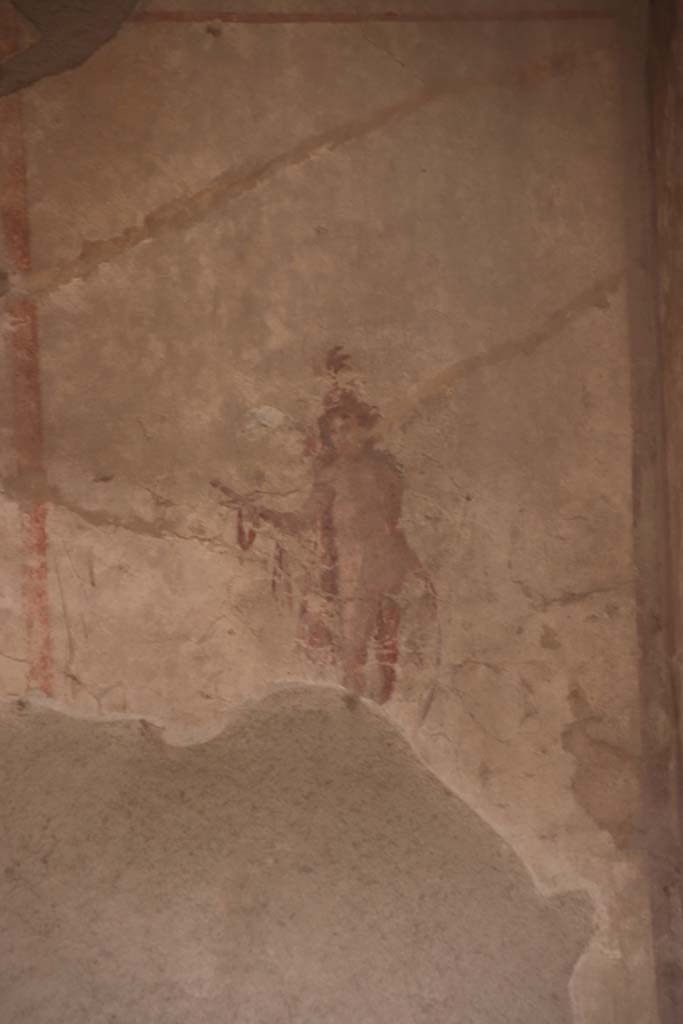 IX.3.5 Pompeii. October 2020. Room 16, painted figure from west side of south wall.
Photo courtesy of Klaus Heese.