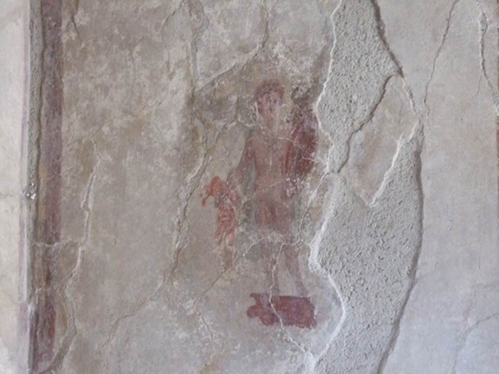 IX.3.5 Pompeii. March 2009. Room 16, painted figure from south side of west wall.