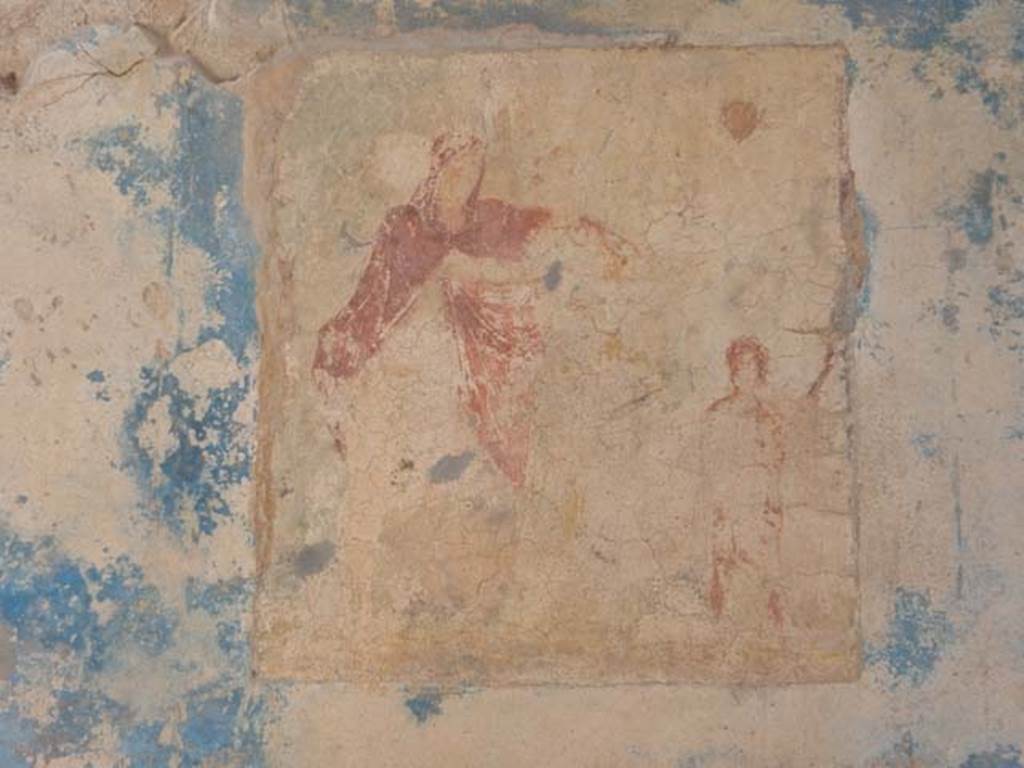 IX.3.5 Pompeii. May 2015. Room 1, detail of painting of female musicians, from south side of entrance fauces. Photo courtesy of Buzz Ferebee.