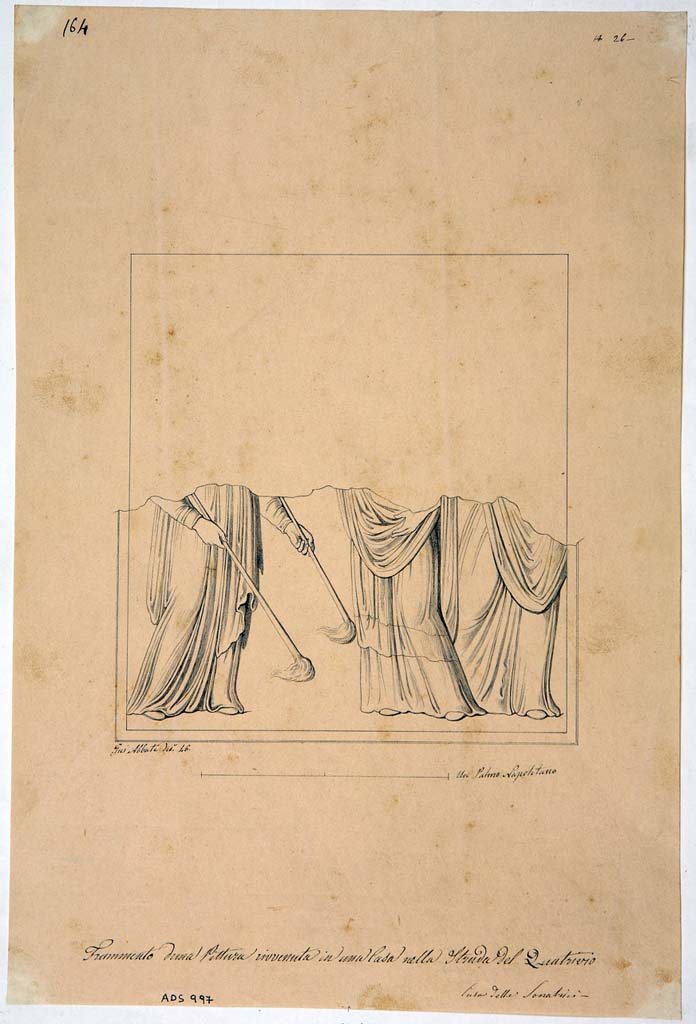 IX.3.5 Pompeii. Drawing by Giuseppe Abbate, of wall painting of Ceres, or fragment from theatrical scene, from entrance corridor.
Now in Naples Archaeological Museum. Inventory number ADS 997.
Photo © ICCD. http://www.catalogo.beniculturali.it
Utilizzabili alle condizioni della licenza Attribuzione - Non commerciale - Condividi allo stesso modo 2.5 Italia (CC BY-NC-SA 2.5 IT)