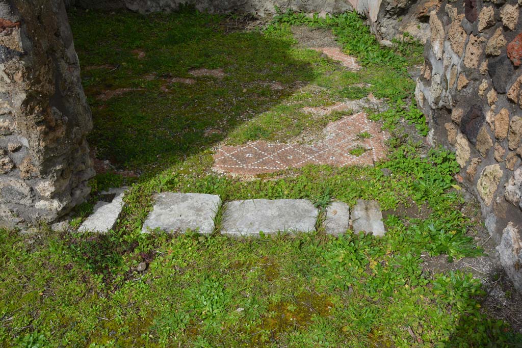 IX.5.18 Pompeii. March 2018. Room “p”, looking towards doorway threshold from corridor “q”.
Foto Annette Haug, ERC Grant 681269 DÉCOR.