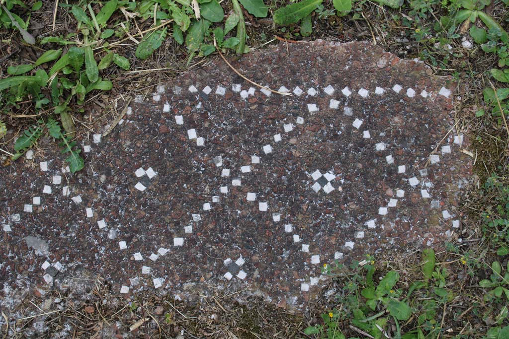 IX.5.18 Pompeii. May 2019. Room p, detail of flooring.
Cocciopesto floor: with carpet design (squares laid at an angle with cross in centre of each square).
Foto Christian Beck, ERC Grant 681269 DÉCOR.