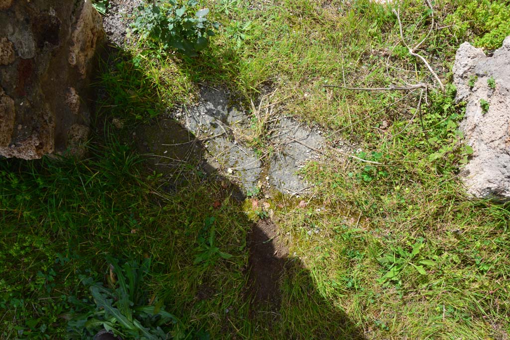 IX.5.18 Pompeii. March 2017. Room n, detail of doorway threshold.
Foto Christian Beck, ERC Grant 681269 DÉCOR.