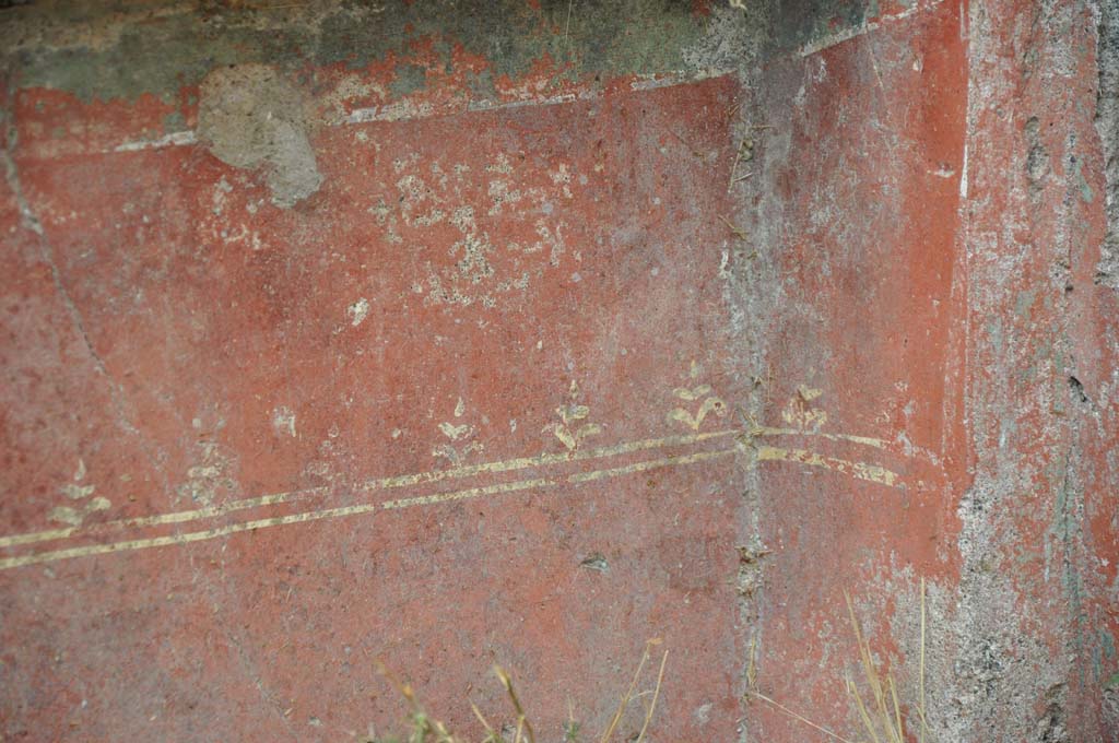 IX.5.18 Pompeii. July 2017. Room “o”, detail of painted decoration in bed recess in north wall.
Foto Annette Haug, ERC Grant 681269 DÉCOR.