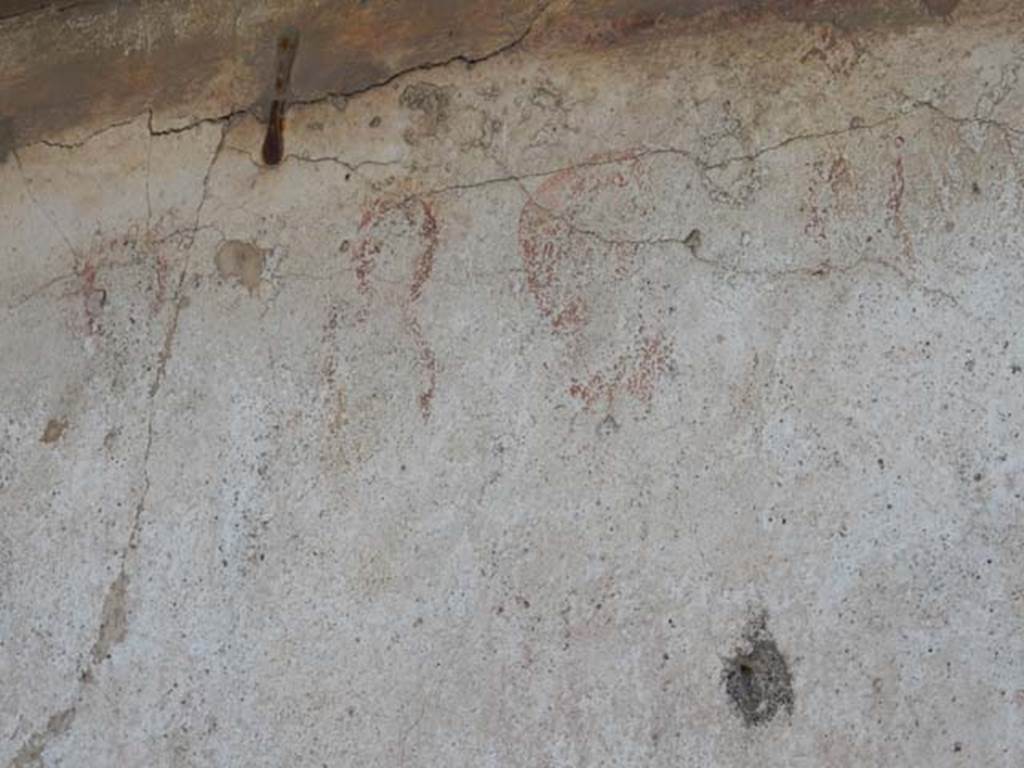 Painted street shrine to twelve gods on corner of insula at VIII.3.11 in May 2015. 
Remains from upper south end of centre. Photo courtesy of Buzz Ferebee.
