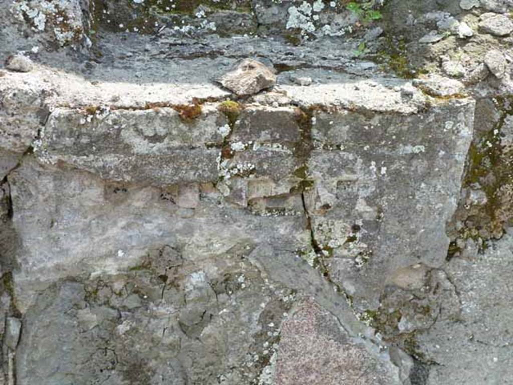 IX.8.1 Pompeii. May 2010. Detail of north front faade.