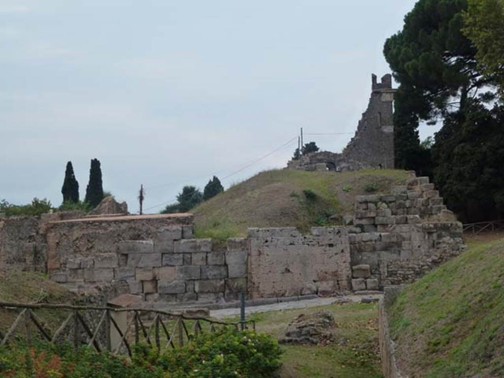 Two altars at Pompeii Vesuvian Gate. September 2011. Looking across gate to west side and site of two altars. Photo courtesy of Michael Binns.