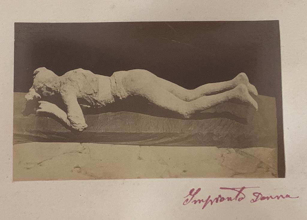 Victim number 10. From an Album c. 1875-1885. Cast of the young-girl from Via Stabiana.
Photo courtesy of Rick Bauer.
