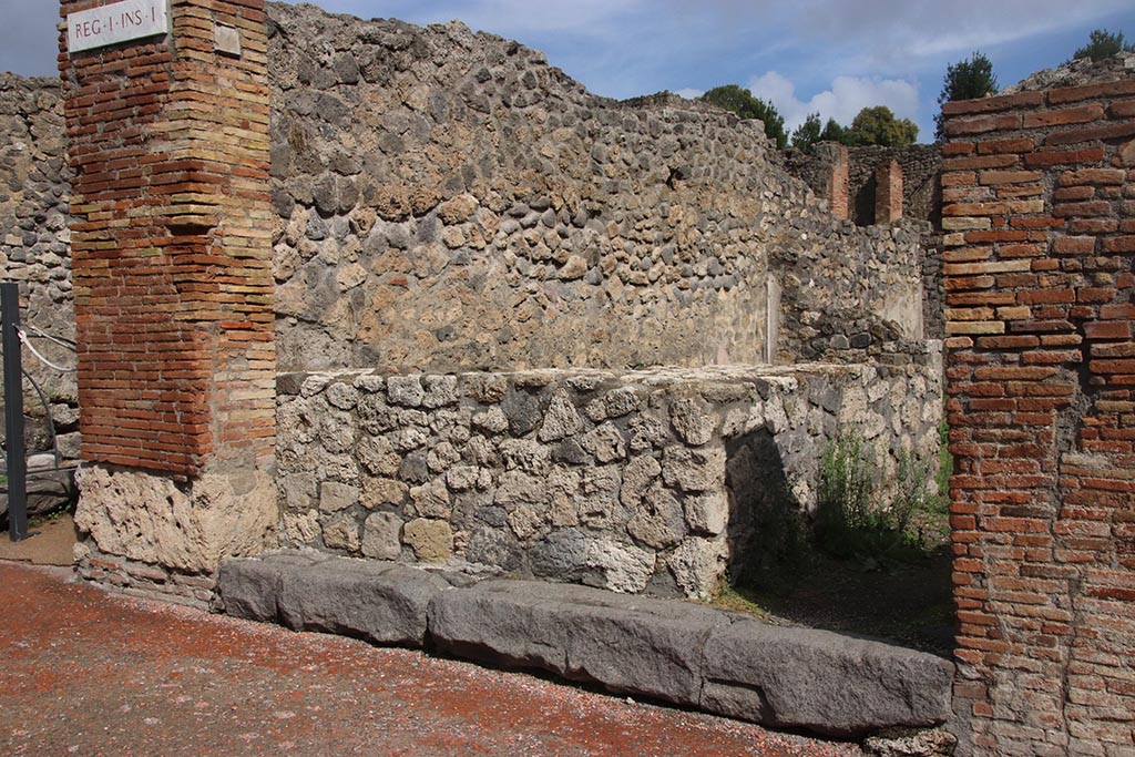 I.1.9 Pompeii. October 2024. Looking north-east towards counter against north wall of bar-room. Photo courtesy of Klaus Heese.