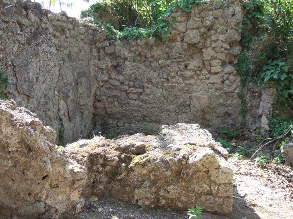 I.2.21 Pompeii. September 2005. Remains of counter, originally faced with marble.

According to Epigraphik-Datenbank Clauss/Slaby (See www.manfredclauss.de), the graffiti found on the walls, read as 

] Ceium IIvir(um) o(ro) v(os) f(aciatis) 
[3]ini v[3] cliens rog(at)      [CIL IV 3366]

L(ucium) C(eium) S(ecundum) bene mer(enti) 
IIvir(um) o(ro) v(os) f(aciatis) Hinnulus 
cum Papilione rog(at)        [CIL IV 3367]

Successus      [CIL IV 3910]
Onesimus        [CIL IV 3911]
Onesiphorus  [CIL IV 3912]
Aeneadu III      [CIL IV 3913]
XXXXX IIII / XXA / XIVI        [CIL IV 3914]
IIIIIIIIIIIIXXXXXXXXX            [CIL IV 3915]
Primi<g=C>enia 
Successus      [CIL IV 3916]
Nauplius          [CIL IV 3917]
Cla()                  [CIL IV 3918]
Proculus 
fui                      [CIL IV 3919]
CABCR            [CIL IV 3920 = CIL IV 5452]
Cipius p<u=I>er hic             [CIL IV 3921]
Mandata tua    [CIL IV 3922]
] menses          [CIL IV 3923]
Sena                 [CIL IV 3924]
Saturnine 
Cunnum linge 
re noll                [CIL IV 3925]
Diadumus hic et ubique    [CIL IV 3926]
Abas                  [CIL IV 3927]
Serenae sodales sal(utem)      [CIL IV 3928]
Serenae 
sodales 
sal(utem)           [CIL IV 3929]
Serenae 
sal(utem)           [CIL IV 3930]
C(aium) V V 
Sev()                   [CIL IV 3931]
 
] dolete puellae 
p(a)edi[cat 3] cunne superbe va(le) 
Ampliatus toties 
[3] scribet toties venit 
hoc quoque futu{tu}i futui 
car<d=B>ine negate[3] locoru(m) car 
hic 
recareas meo [3] 
ara                      [CIL IV 3932]

Iarinus               [CIL IV 3933]
Iarinus cum Atheto hic       [CIL IV 3934]
Festus hic futuit com(!) sodalibus       [CIL IV 3935]
Ampliatus          [CIL IV 3936]
]s cum Hierone       [CIL IV 3937]
Iarinus hic cum 
Atheto 
futuit                 [CIL IV 3938]
Iarinus              [CIL IV 3939]
Ampliate Afer 
ubique              [CIL IV 3940]
Ampliatus cum 
suis sodalibus hic       [CIL IV 3941]
Ampliatus Afer hic 
futuit cum suis 
sodalibus        [CIL IV 3942]
Montanus cum 
Ceriale fratre   [CIL IV 3943]

